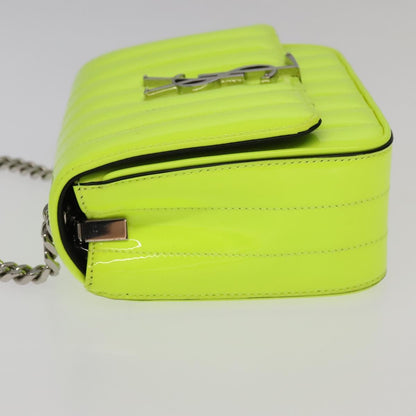 Saint Laurent Vicky Crossbody Bag Vertical Quilted Patent, YELLOW, PATENT_LEATHER, Crossbody bag