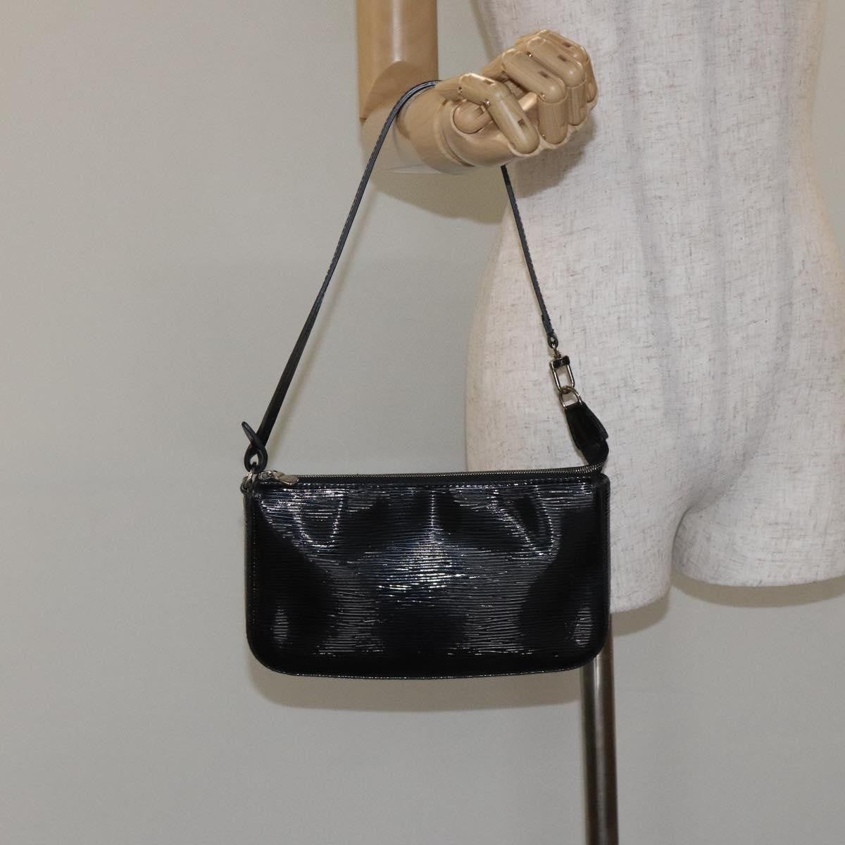Louis Vuitton Pochette Accessoires NM Electric Epi Leather, BLACK, LEATHER, Clutche & pouche