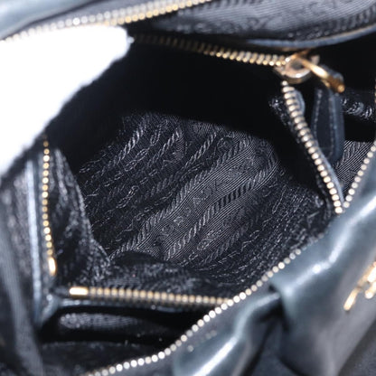 Prada Lux Chain Strap Hobo Soft Calf, BLACK, LEATHER, Shoulder bag
