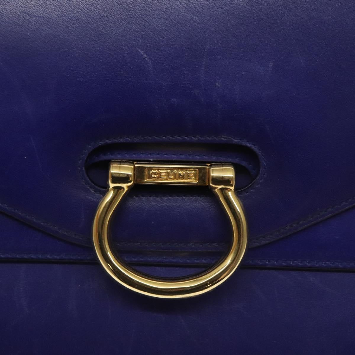 Celine Gancini Handbag Leather, PURPLE, LEATHER, Handbag