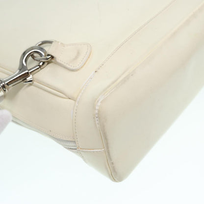 Gucci Vintage Bamboo Backpack Nylon and Patent Leather, WHITE, NYLON, Backpack