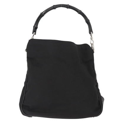 Gucci Vintage Bamboo Shoulder Bag Nylon, BLACK, NYLON, Shoulder bag