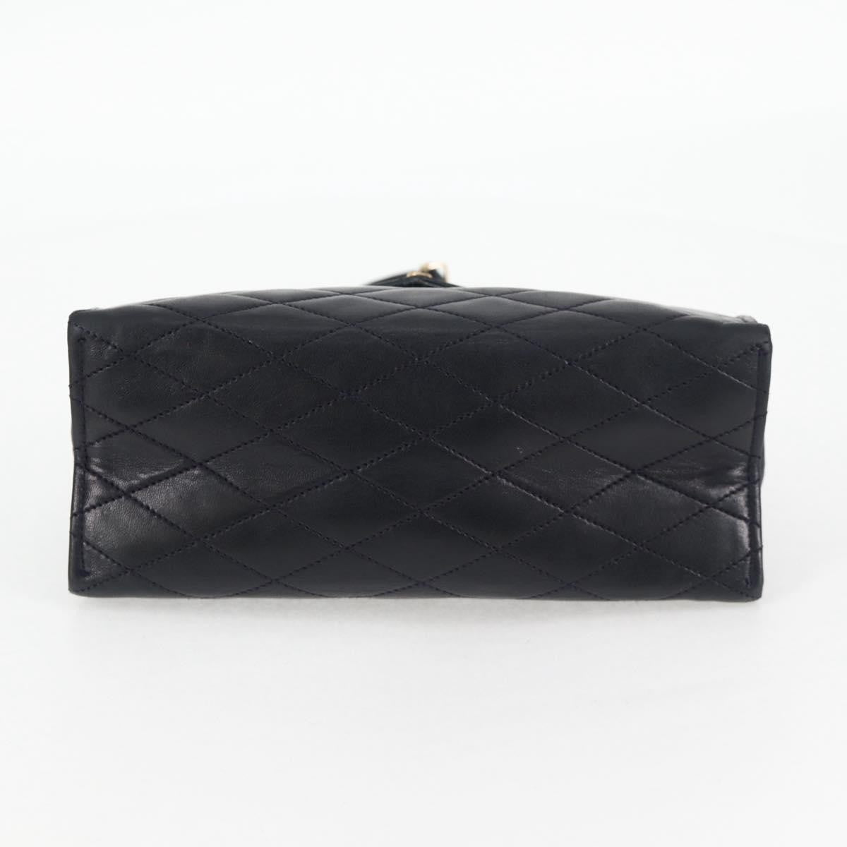 Chanel Vintage Envelope Flap Shoulder Bag Quilted Lambskin, BLACK, LACE, Shoulder bag