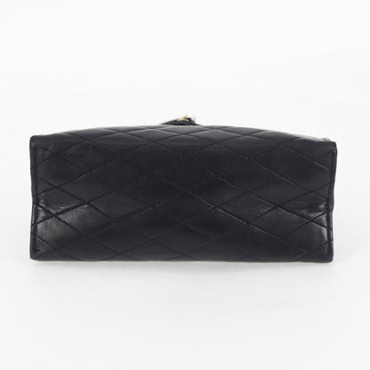 Chanel Vintage Envelope Flap Shoulder Bag Quilted Lambskin, BLACK, LACE, Shoulder bag