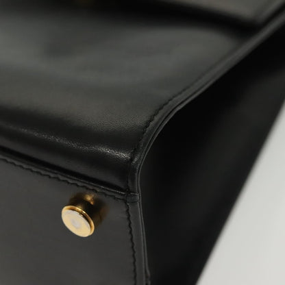 Salvatore Ferragamo Vintage Gancini Convertible Top Handle Bag Leather, BLACK, LEATHER, Handbag
