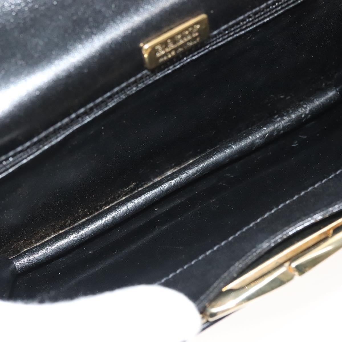 Bally Vintage Chain Shoulder Bag Quilted Leather, BLACK, LEATHER, Shoulder bag