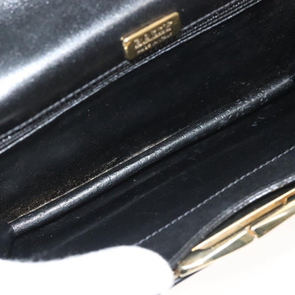 Bally Vintage Chain Shoulder Bag Quilted Leather, BLACK, LEATHER, Shoulder bag