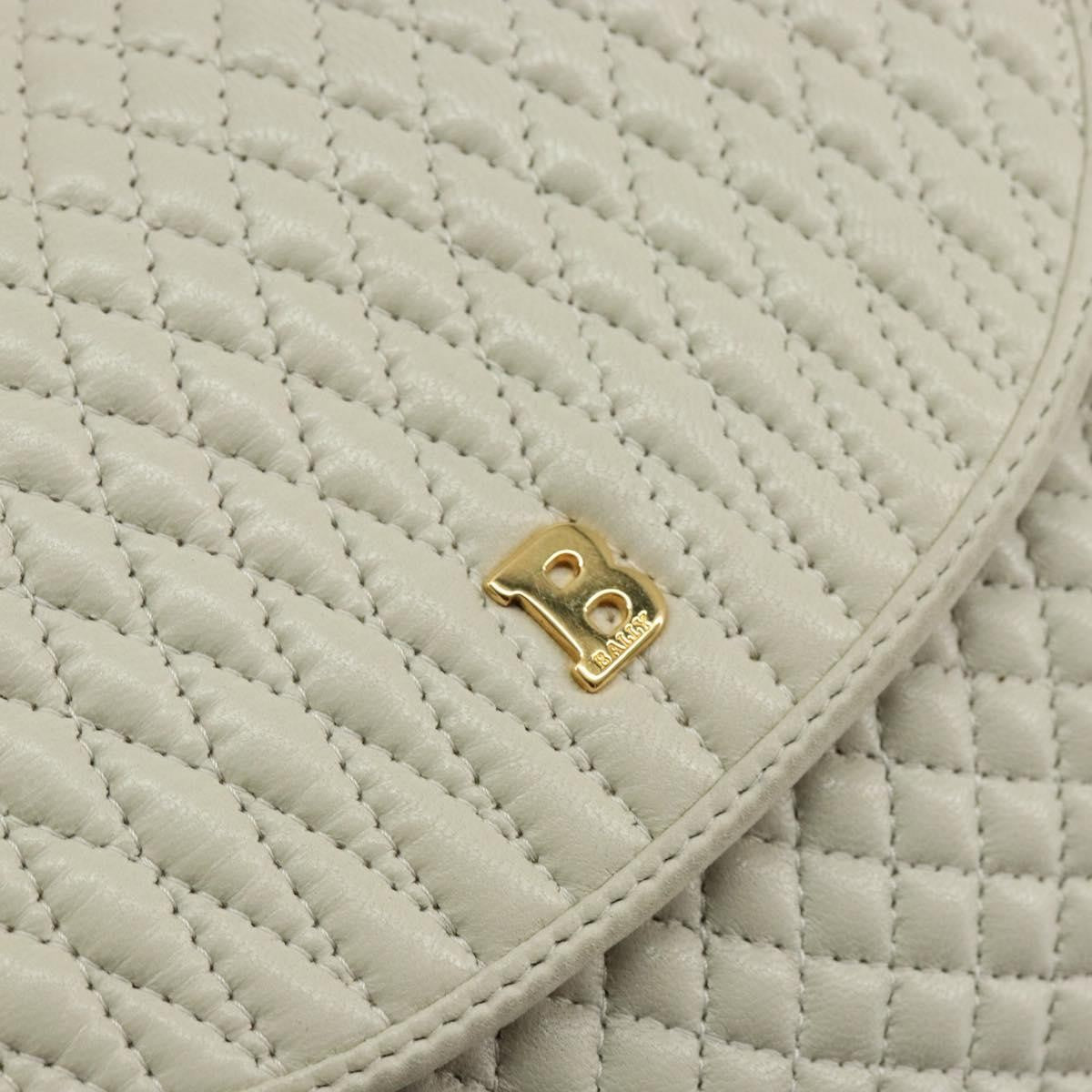 Bally Vintage Handbag Quilted Leather, White, Leather, Handbag