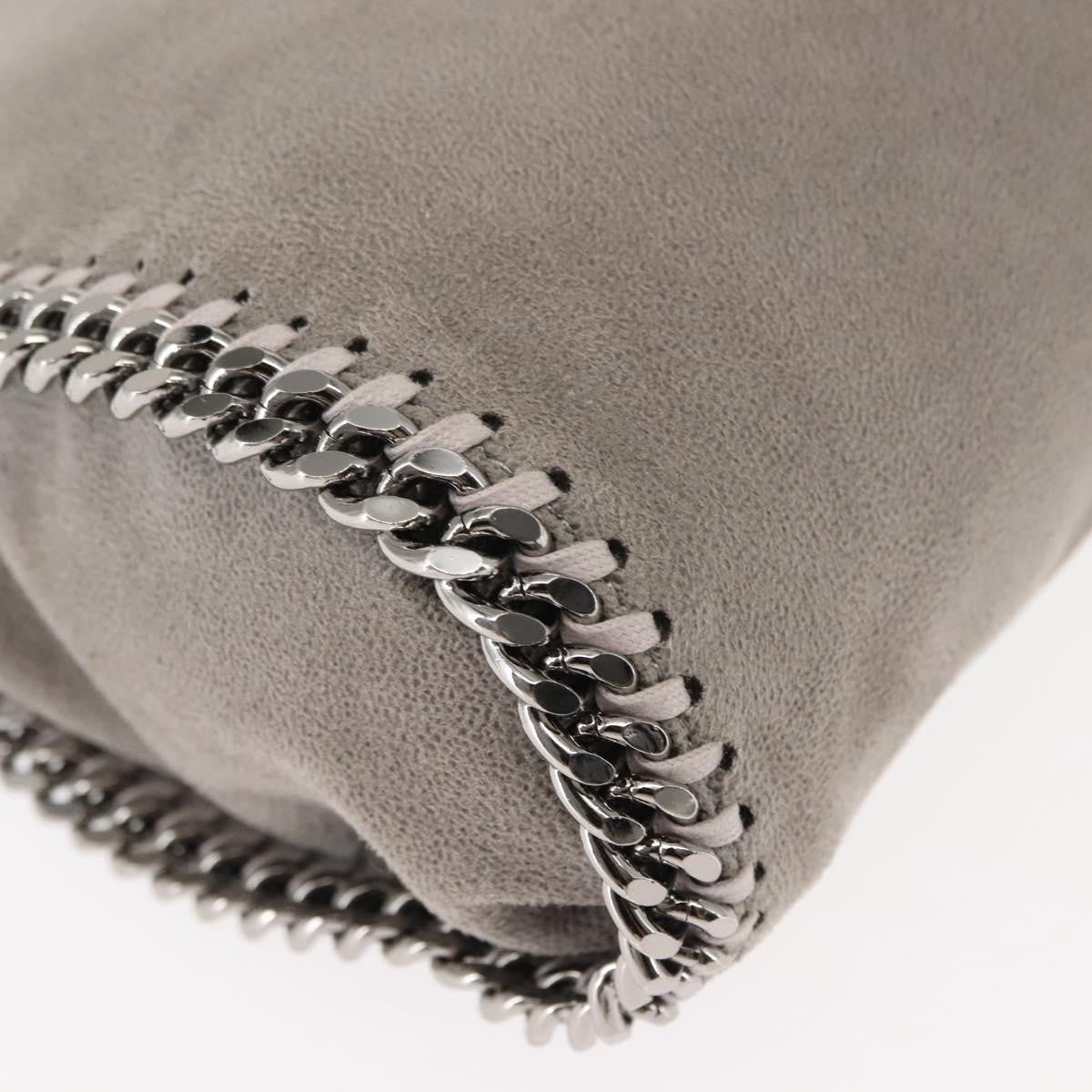 Stella McCartney Falabella Fold Over Crossbody Bag Shaggy Deer, GRAY, POLYESTER, Crossbody bag