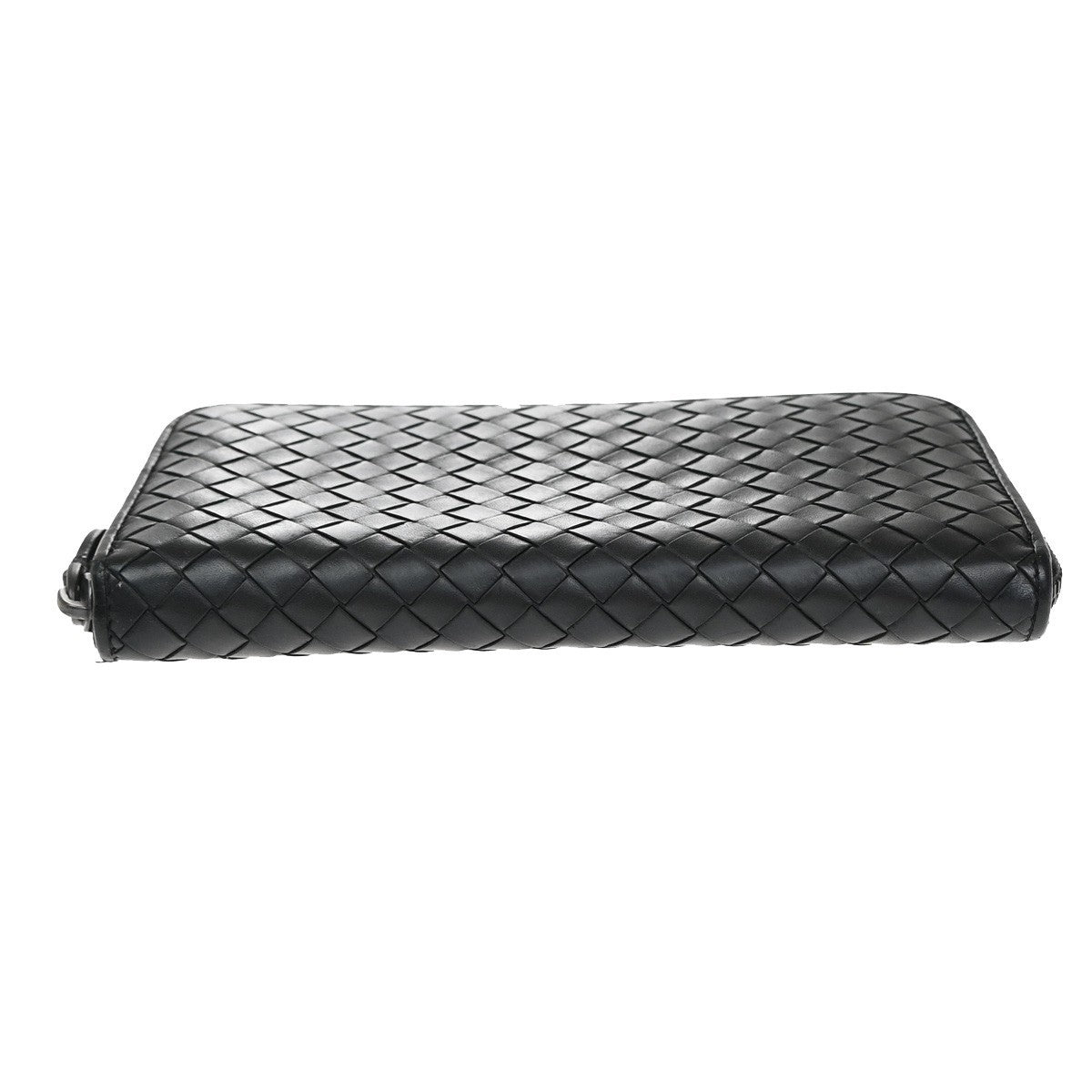 Bottega Veneta Intrecciato Long Zip  Wallet Leather, BLACK, LEATHER, Wallets