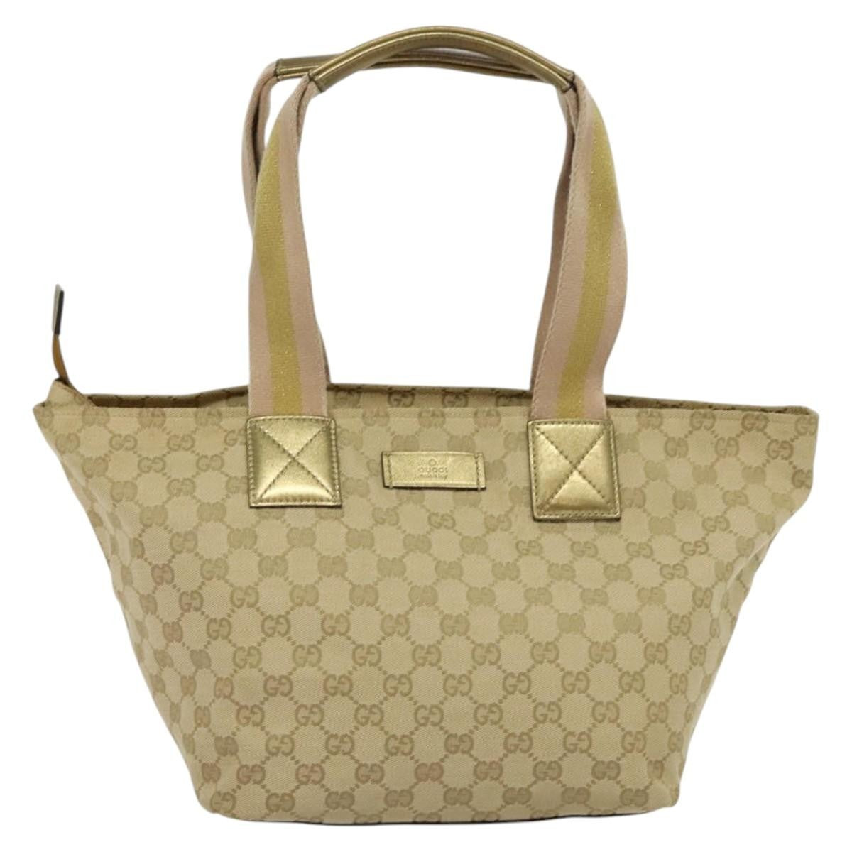Gucci Web Zip Tote GG Canvas, Beige, Canvas, Tote Bag