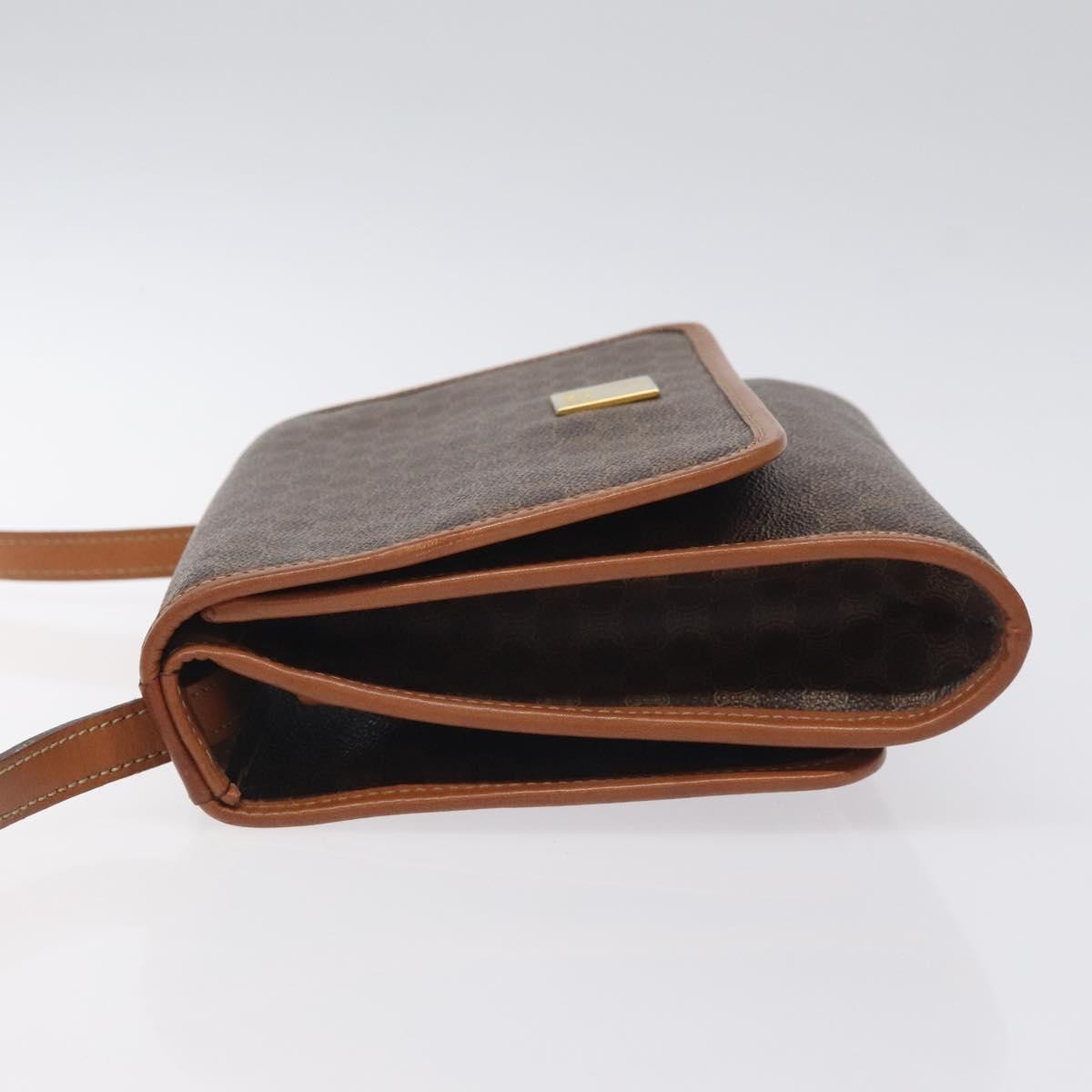 Celine Vintage Macadam Shoulder Bag Canvas and Leather, Brown, Canvas, Shoulder Bag