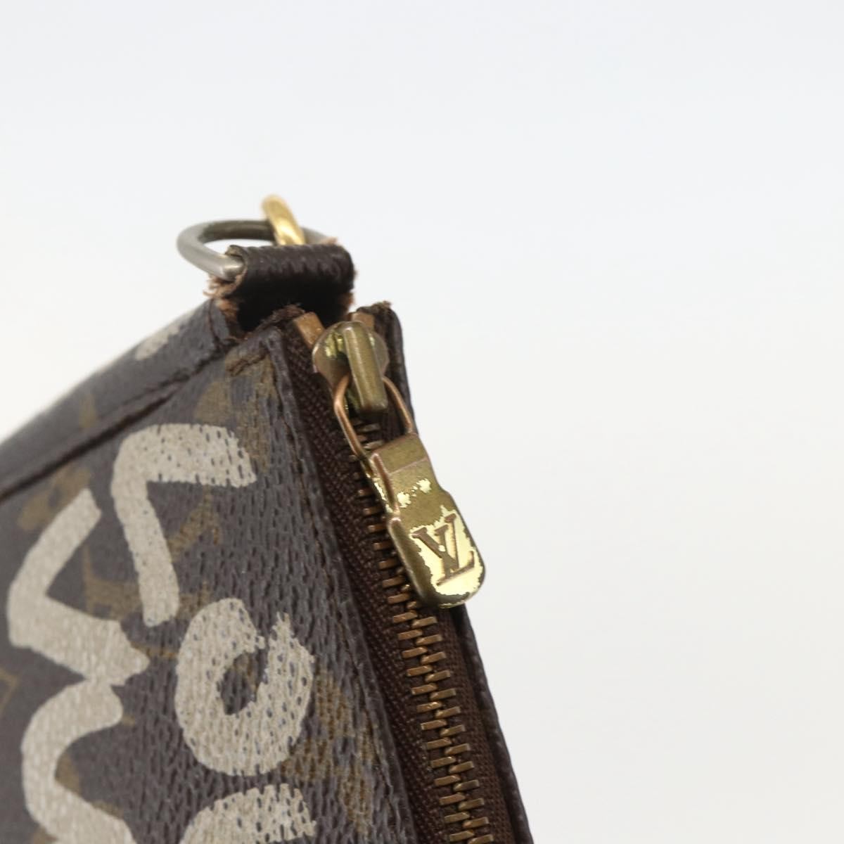 Louis Vuitton Pochette Accessoires Limited Edition Monogram Graffiti, Brown, Canvas, Clutch