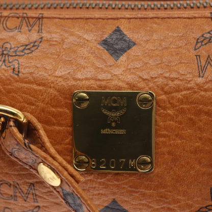 MCM Visetos Handbag Canvas and Leather, Brown, Canvas, Handbag
