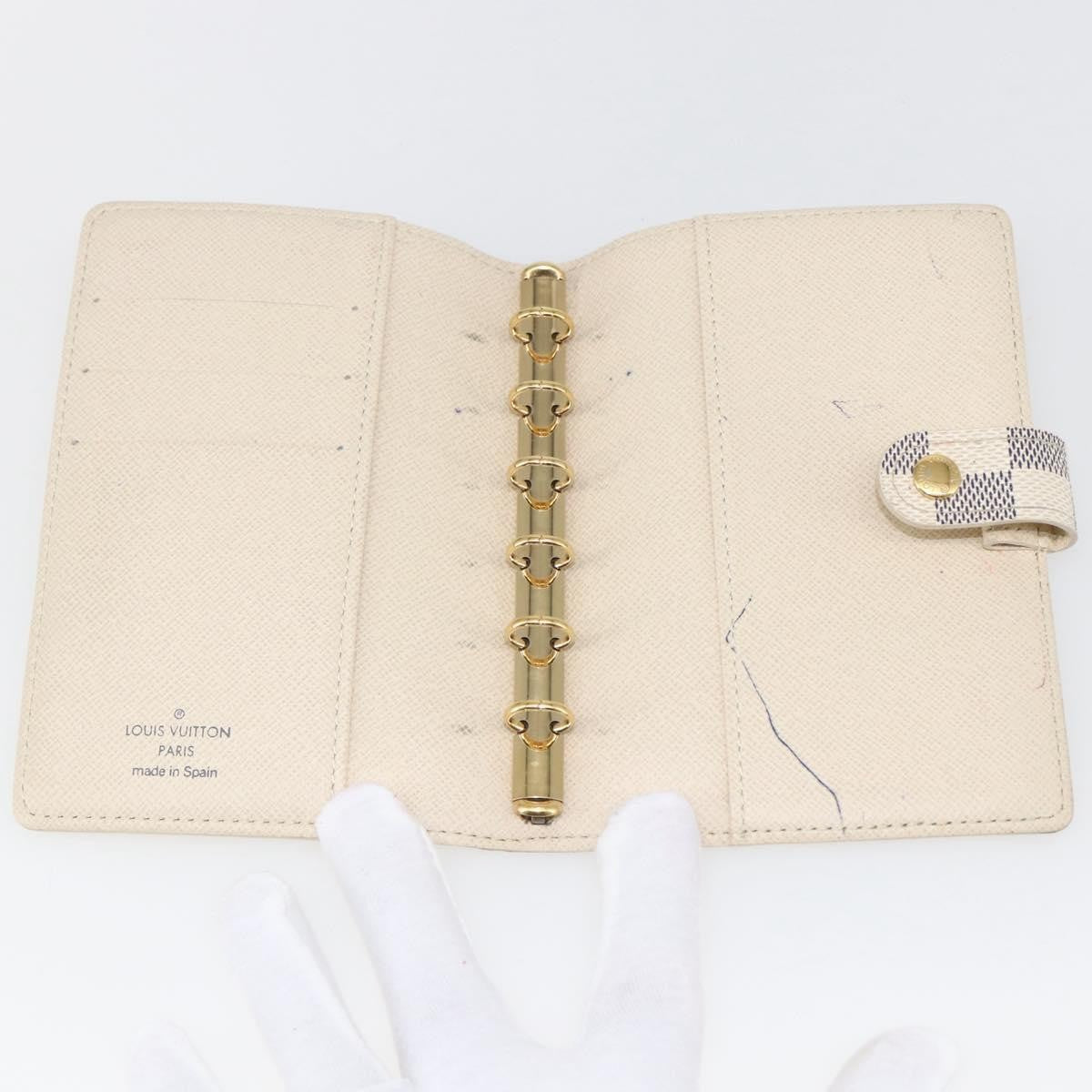 Louis Vuitton Agenda Cover Damier Azur, WHITE, CANVAS, Wallets