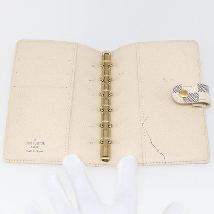 Louis Vuitton Agenda Cover Damier Azur, WHITE, CANVAS, Wallets