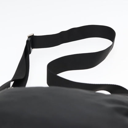 Prada Zip Top Messenger Bag Tessuto, BLACK, NYLON, Shoulder bag