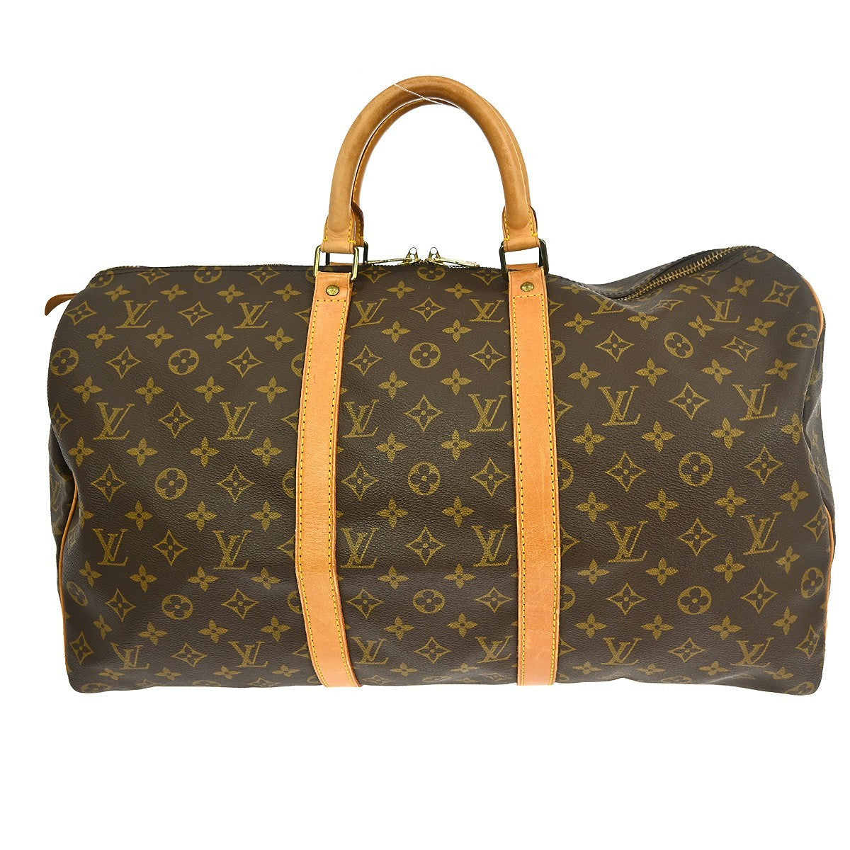 Louis Vuitton Keepall Bag Monogram Canvas, BROWN, CANVAS, Travel bag