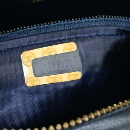 Chanel Vintage Camera Tassel Bag Quilted Leather, NAVY, LEATHER, Shoulder bag