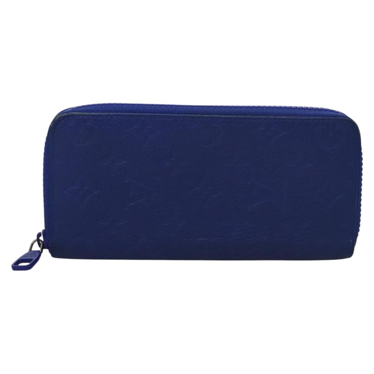 Louis Vuitton Zippy Wallet NM Taurillon Leather, Blue, Canvas, Wallet