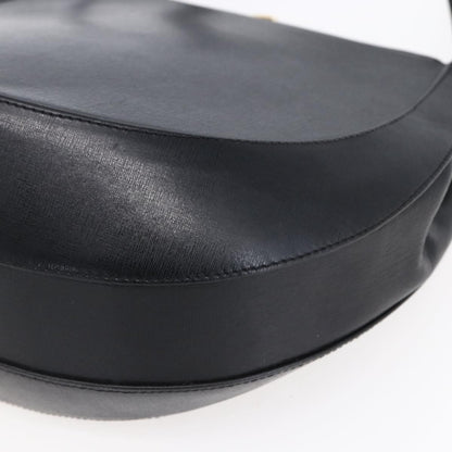 Salvatore Ferragamo Gancini Shoulder Bag Leather, BLACK, LEATHER, Shoulder bag