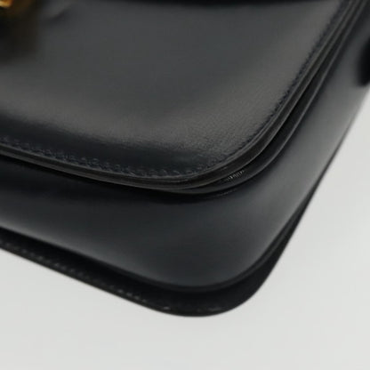 Gucci Vintage Shoulder Bag Leather, NAVY, LEATHER, Shoulder bag