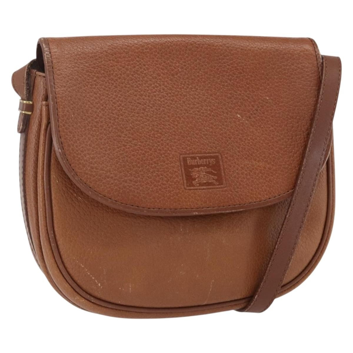Burberry Vintage Shoulder Bag Leather, BROWN, LEATHER, Shoulder bag