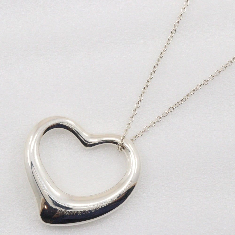 Tiffany & Co. Elsa Peretti Open Heart Pendant Necklace Sterling Silver, SILVER, SILVER, Necklace