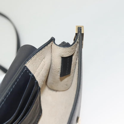 Chloe Faye Shoulder Bag Leather and Suede, NAVY, LEATHER, Shoulder bag