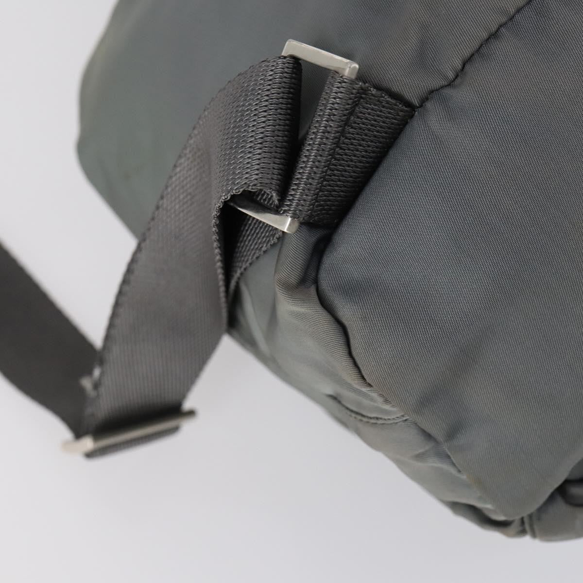 Prada Double Front Pocket Backpack Tessuto, GRAY, NYLON, Backpack