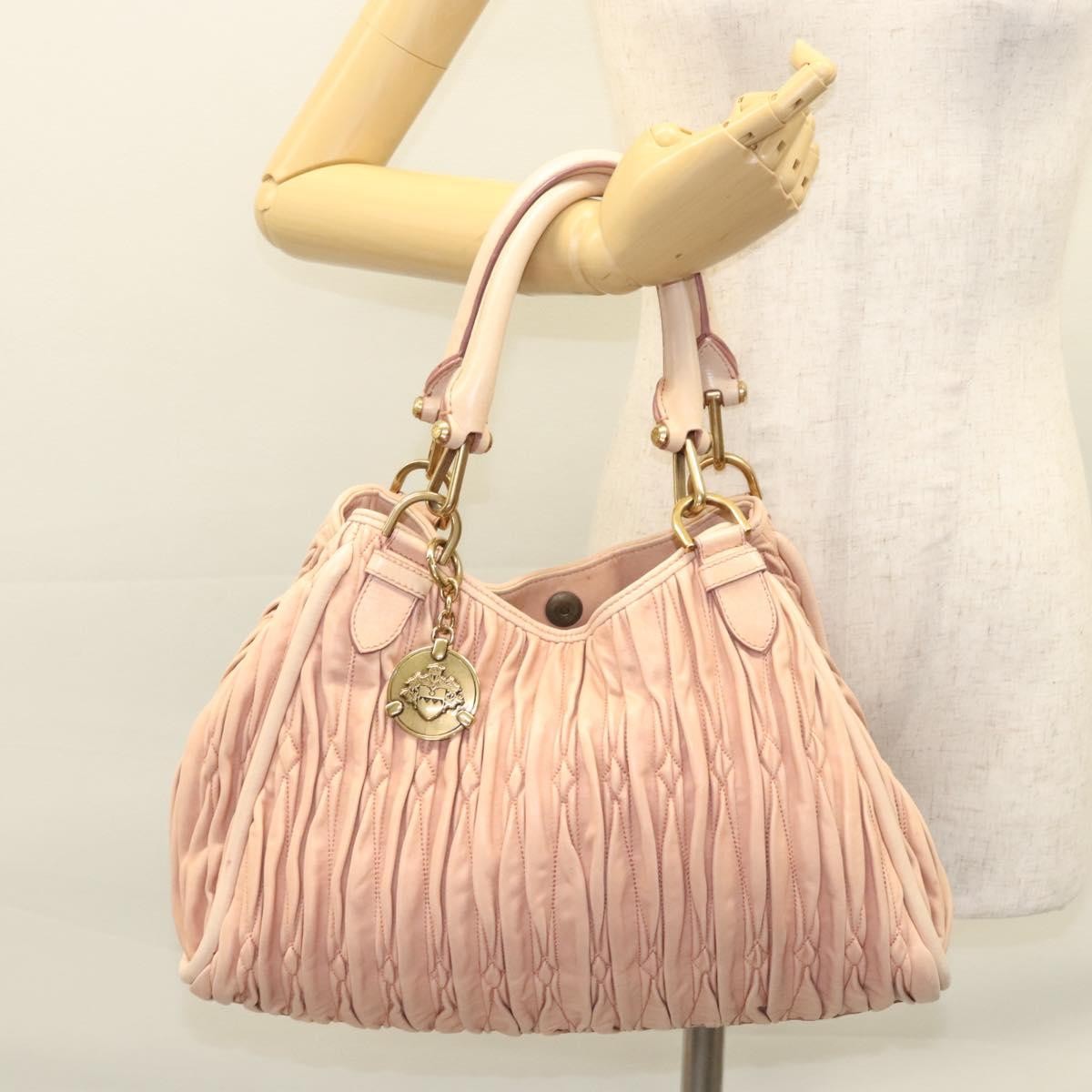 Bally Vintage Handbag Quilted Leather, PINK, LEATHER, Handbag
