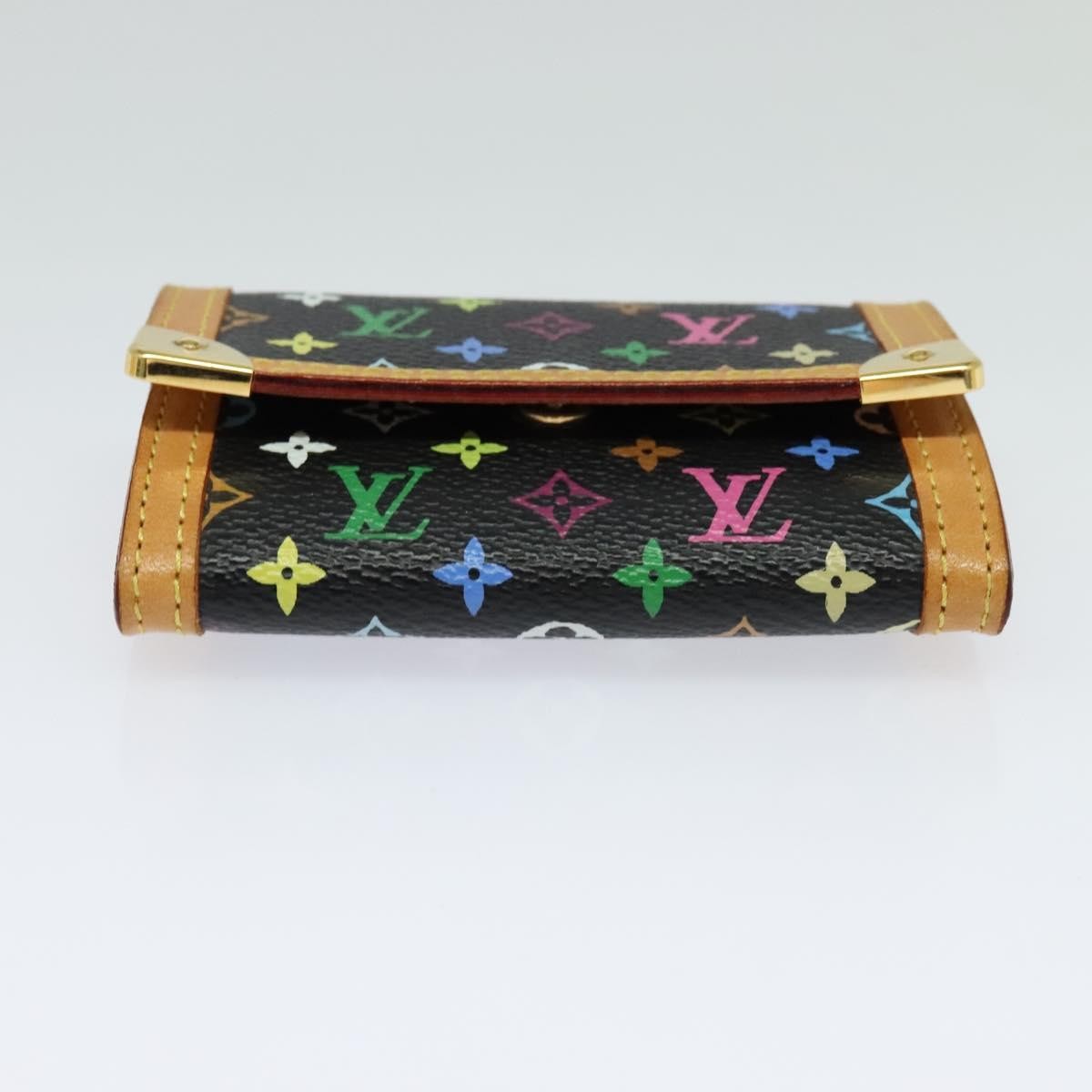 Louis Vuitton Porte-Monnaie Plat Coin Purse Monogram Multicolor, BLACK, CANVAS, Wallets