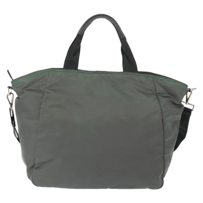 Prada Vela Convertible Tote Tessuto, Khaki, Nylon, Tote Bag