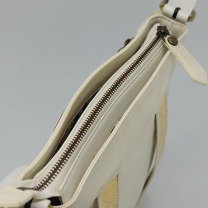 Burberry Vintage Shoulder Bag Leather, WHITE, LEATHER, Shoulder bag