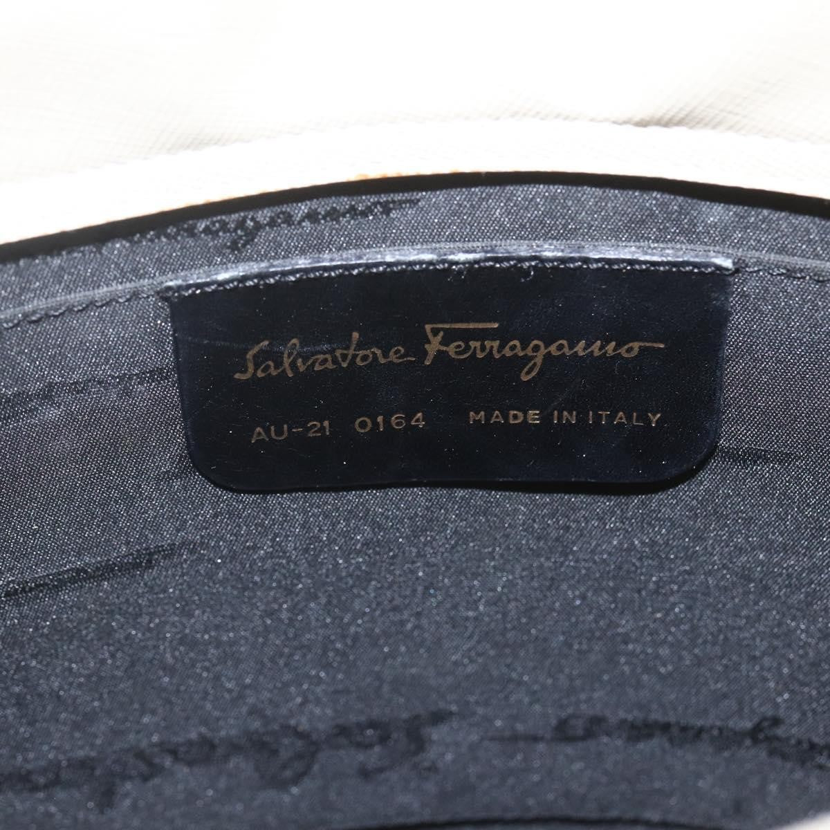 Salvatore Ferragamo Gancini handbag Leather, WHITE, LEATHER, Handbag