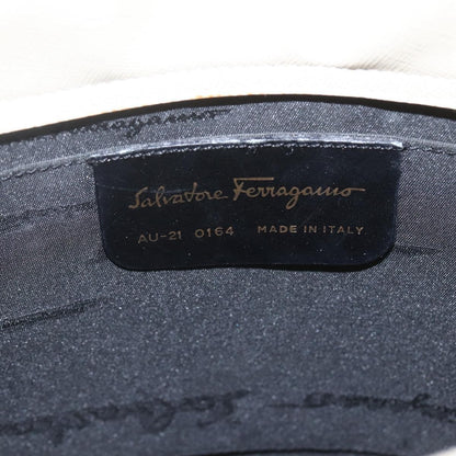 Salvatore Ferragamo Gancini handbag Leather, WHITE, LEATHER, Handbag