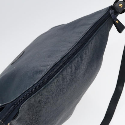 Gucci Vintage Shoulder Bag Leather, NAVY, LEATHER, Shoulder bag