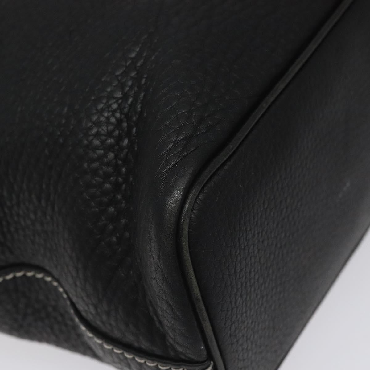 Burberry Handle Tote Leather, BLACK, LEATHER, Tote bag