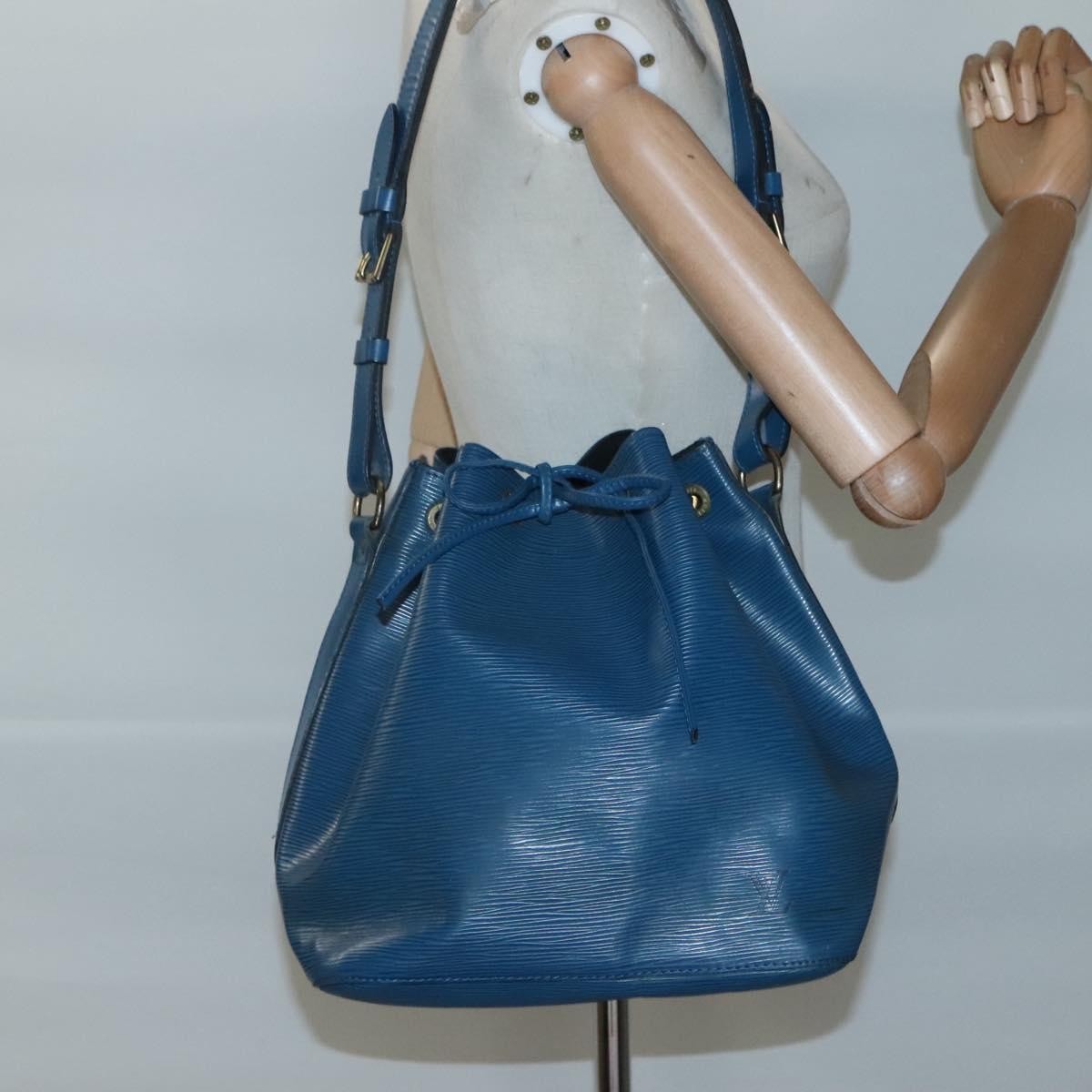 Louis Vuitton Petit Noe Handbag Epi Leather, BLUE, LEATHER, Handbag