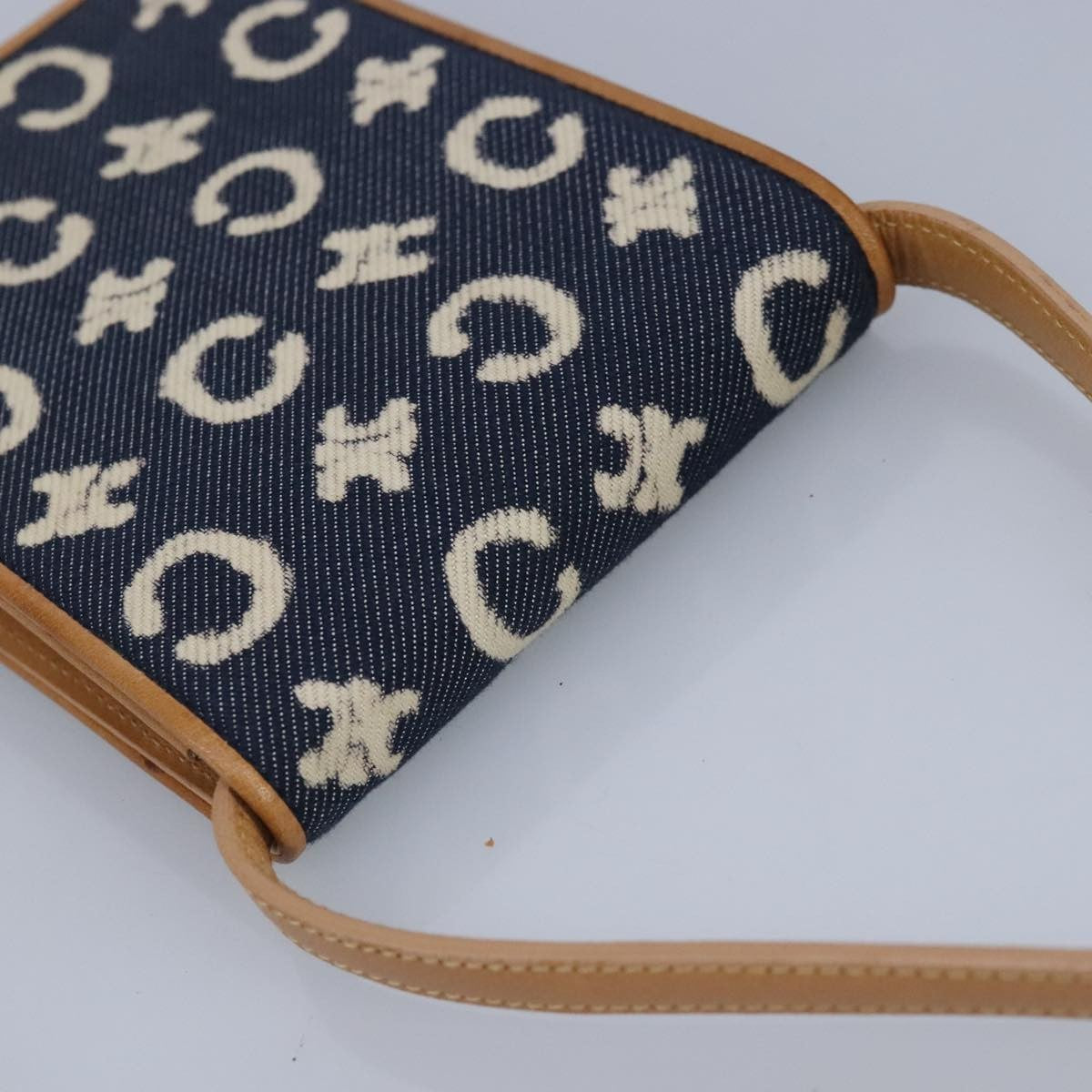Celine Vintage Macadam Shoulder Bag C Macadam canvas, BLUE, CANVAS, Shoulder bag