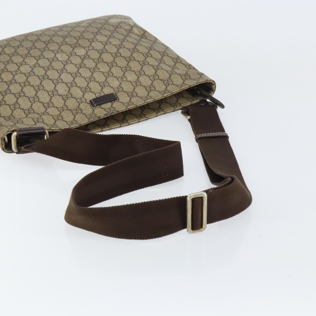 Gucci Zip Top Messenger Bag GG Coated Canvas, BEIGE, PVC, Shoulder bag