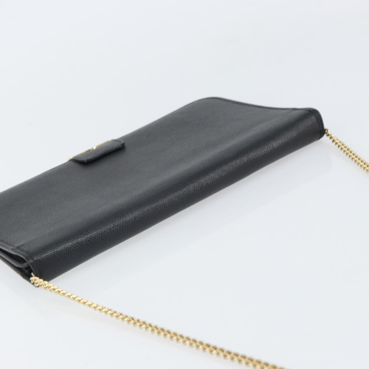 Christian Dior Vintage Chain Flap Shoulder Bag Leather, BLACK, LEATHER, Shoulder bag