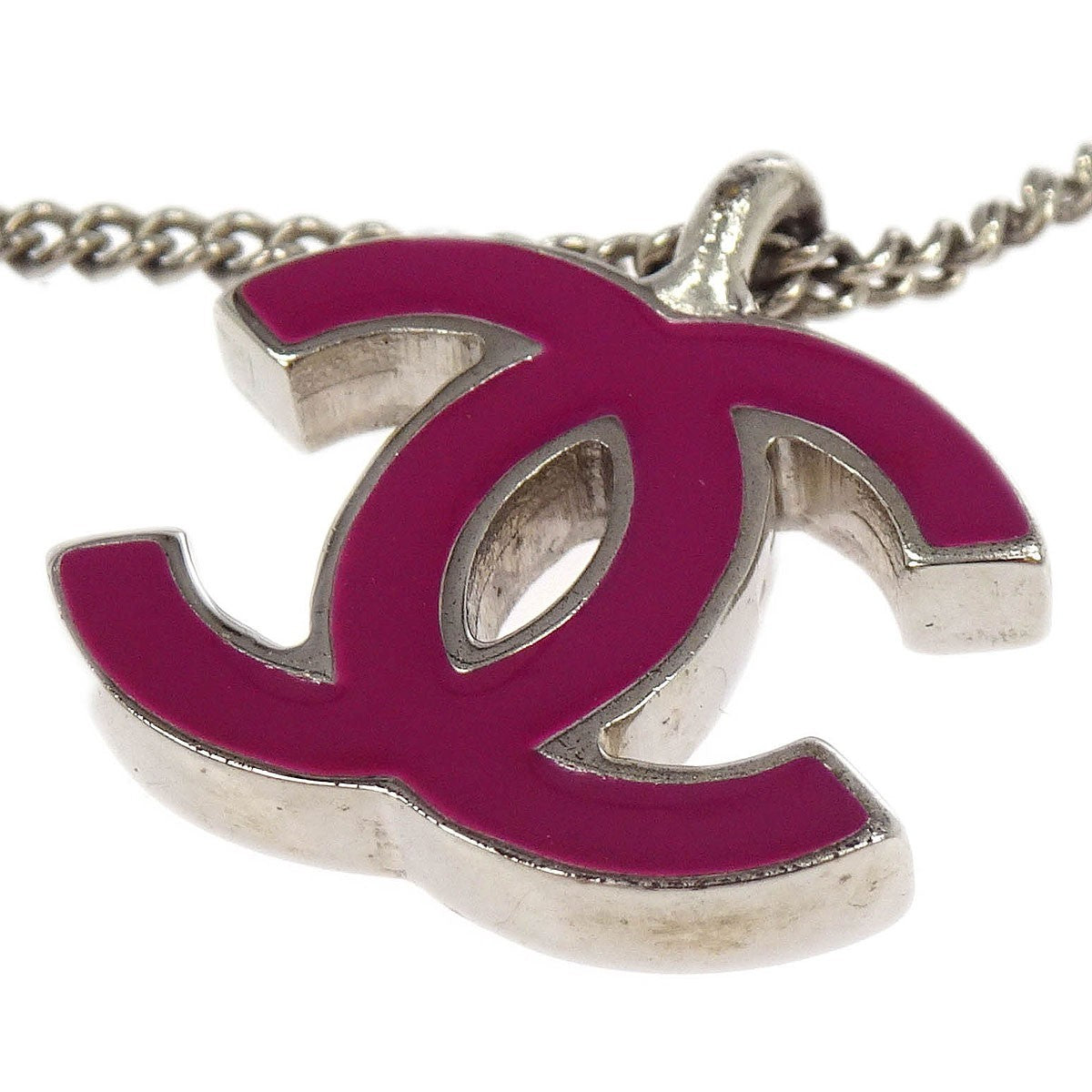 Chanel CC Logo Pendant Necklace Metal, SILVER, SILVER_PLATED, Necklace