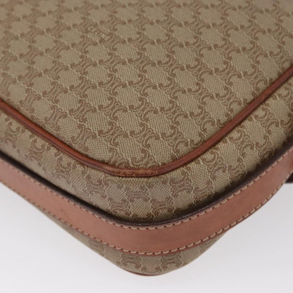 Celine Vintage Macadam Shoulder Bag Canvas and Leather, BEIGE, CANVAS, Shoulder bag