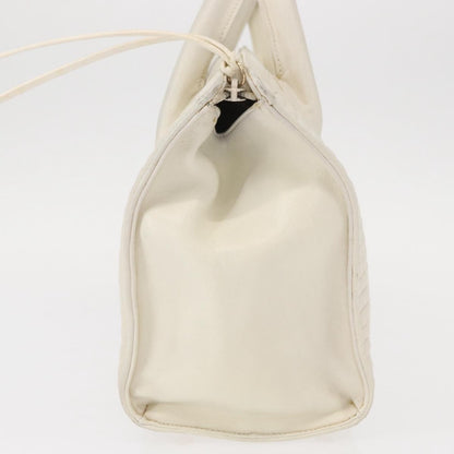 Bally Vintage Handbag Quilted Leather, White, Leather, Handbag