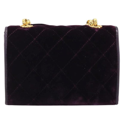 Chanel Wallet on Chain Quilted Velvet, Purple, Velvet, Handbag