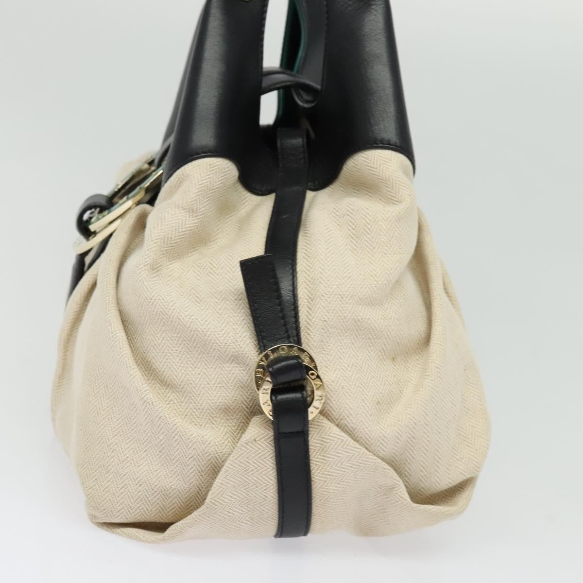 Bvlgari Chandra Hobo Canvas and Leather, BEIGE, CANVAS, Shoulder bag
