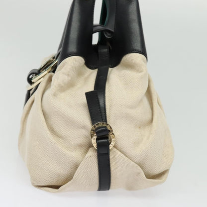 Bvlgari Chandra Hobo Canvas and Leather, BEIGE, CANVAS, Shoulder bag