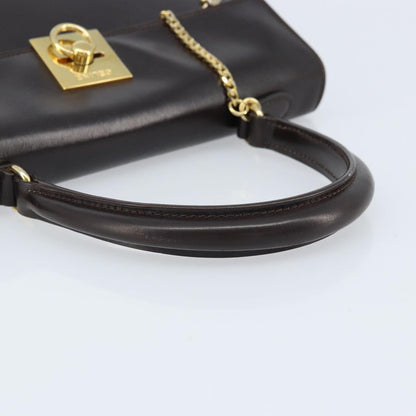 Celine Vintage Logo Top Handle Bag Leather, BROWN, LEATHER, Handbag