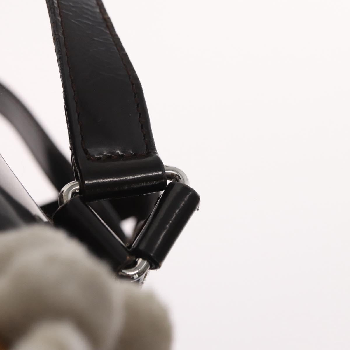 Gucci Vintage Bamboo Backpack Nylon and Patent Leather, BLACK, NYLON, Backpack